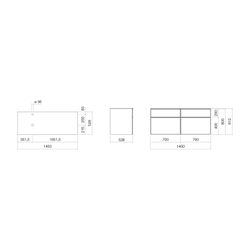 Alape Möbelmodul Arkta 6019127 1400x600 Weiß/Seidengrau... ALAPE-6019127154 4024718699598 (Abb. 1)