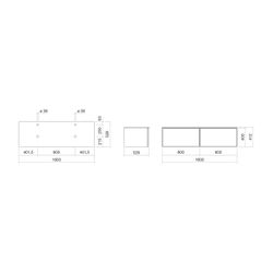 Alape Möbelmodul Arkta 6020167 1600x400 Weiß/Quarzgrau... ALAPE-6020167152 4024718702069 (Abb. 1)