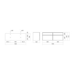 Alape Möbelmodul Arkta 6021167 1600x600 Carrara/Türkisgrau... ALAPE-6021167253 4024718703615 (Abb. 1)