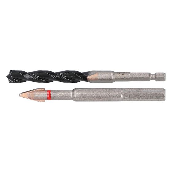 Alpen Fliesen-Betonbohrer C-Protector, 10mm, 107mm, 120mm, 6,35mm Sechskant, 2