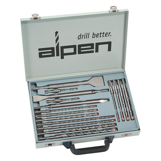 Alpen Hammerbohrer- und Meißelset SDS-plus KIT, 16-tlg., 2-Schneider, SDS-Plus
