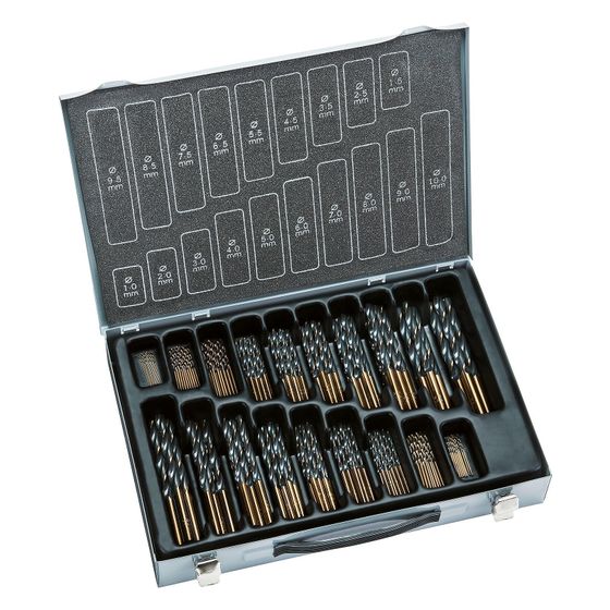 Alpen Metallbohrer-Satz Sprint Master KM, 1-10mm 118 Grad DIN 338 RN, HSS, Metallkoffer
