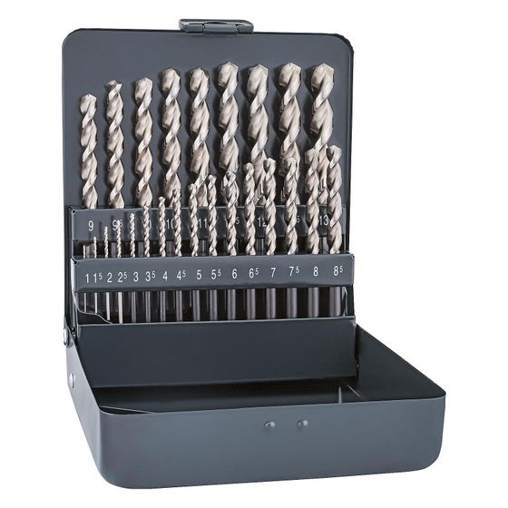 Alpen Edelstahlbohrer-Set HSS Forte Cobalt, DIN 338, 1,0-13,0mm, Metallkassette