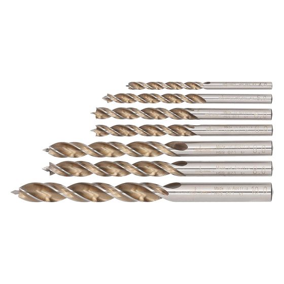 Alpen Holzspiralbohrer-Set Timber Twist, 3/4/5/6/6/8/8/10mm, HSS, Zentrierspitze