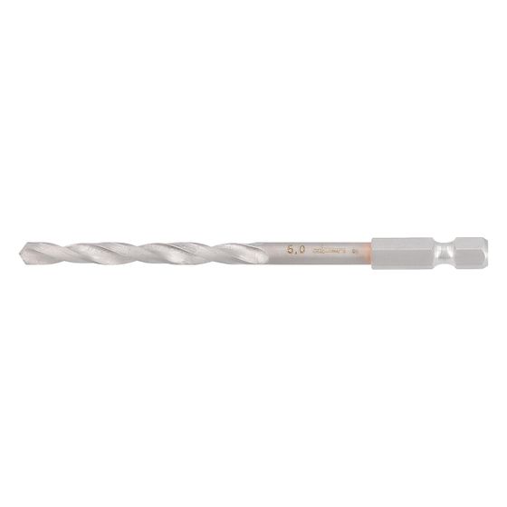 Alpen Metallbohrer IMPULZOR METAL, 5mm, 52mm Arbeitslänge, 100mm Gesamtlänge, 6,35mm Sechskantschaft, HSS, DIN 338