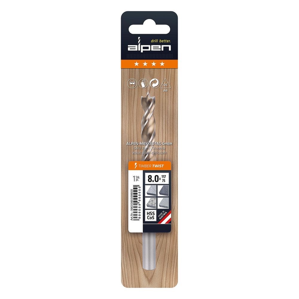 Alpen Holzspiralbohrer Timber Twist, 1,0mm Durchmesser 34mm Länge... ALPEN-67100100100 9002741642847 (Abb. 2)