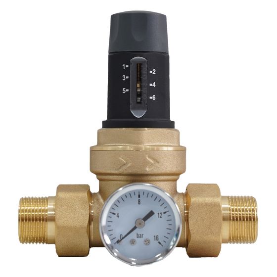 Aqmos Druckminderer voreinstellbar mit Manometer G 3/4