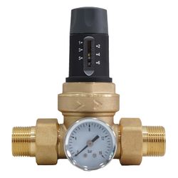 Aqmos Druckminderer voreinstellbar mit Manometer G 3/4", stufenlos einstellbar 1-6 bar... AQMOS-AQDM-34  (Abb. 1)