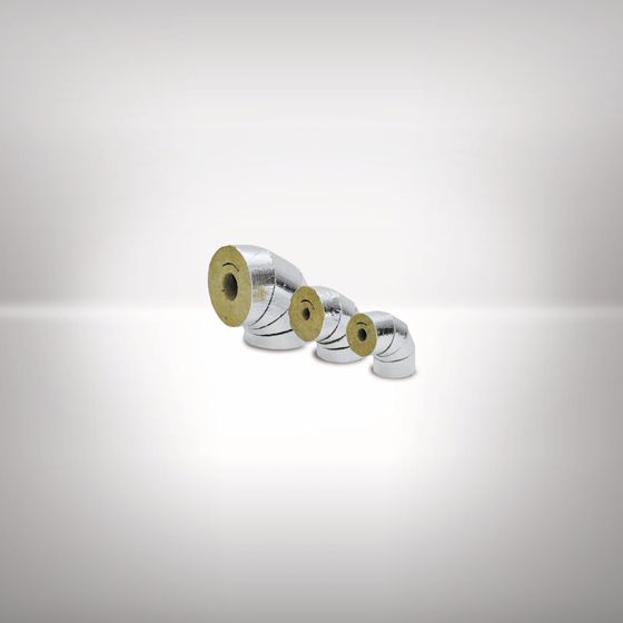 Armacell Steinwolle ArmaWool Rohrschale Durchmesser max 60mm, Dämmstärke 61mm, Länge 1m, mit Selbstklebeverschluss, Aluminium