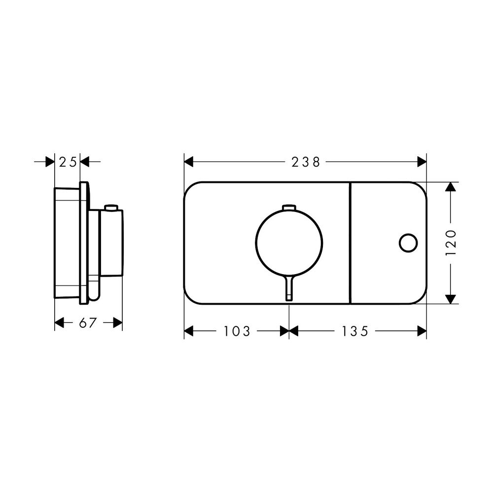 AXOR Thermostat UP One Fertigset 1 Verbraucher mattschwarz... AXOR-45711670 4059625331767 (Abb. 2)