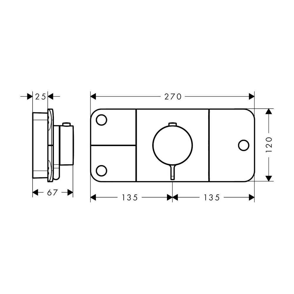 AXOR Thermostat UP One Fertigset 3 Verbraucher mattschwarz... AXOR-45713670 4059625331712 (Abb. 2)
