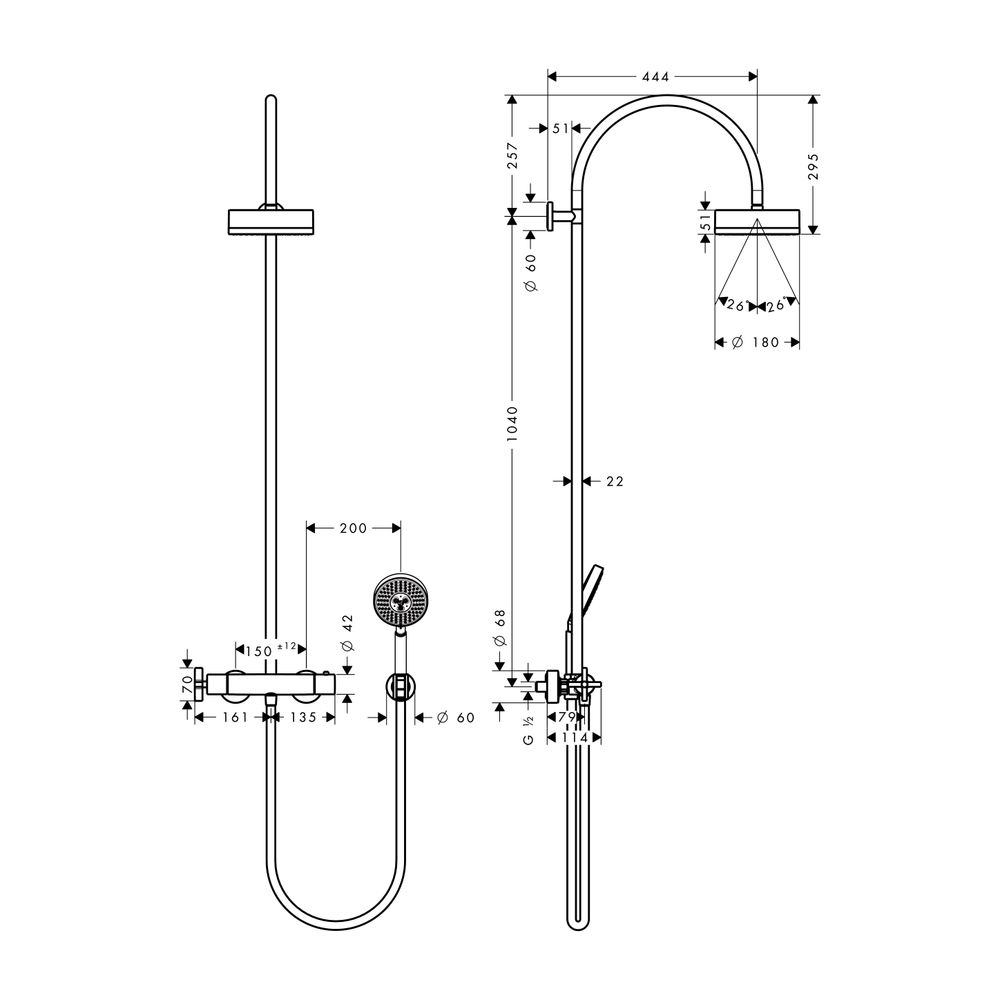 AXOR Showerpipe Citterio chrom mit Thermostat Aufputz... AXOR-39670000 4011097545707 (Abb. 2)