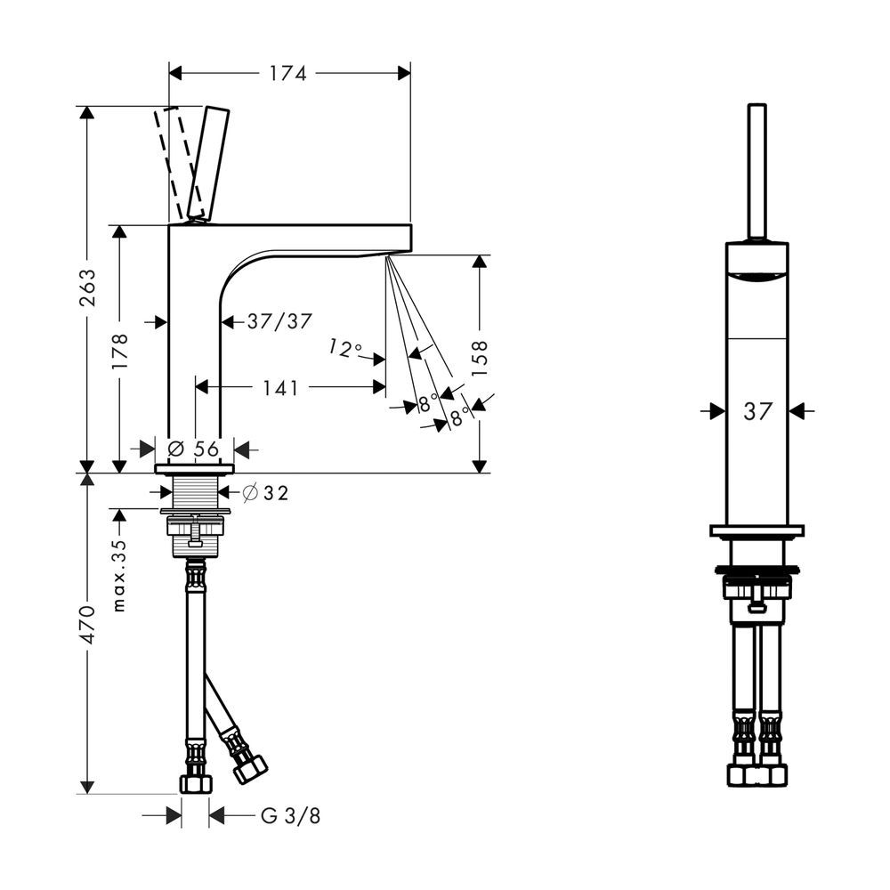 AXOR Waschtischmischer Citterio 160mm ohne Ablaufgarnitur chrom... AXOR-39032000 4011097648927 (Abb. 2)
