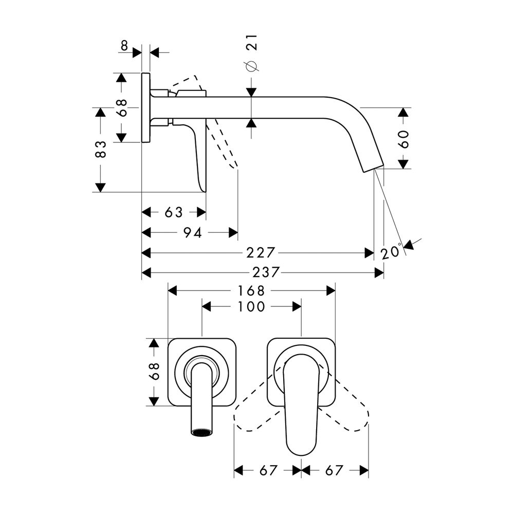 AXOR Waschtischmischer UP Citterio M Fertigset langer Auslauf ohne Platte chrom... AXOR-34116000 4011097559933 (Abb. 2)