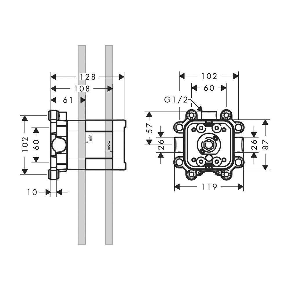 AXOR Grundset für Kopfbrause mit Brausearm Starck 240x240mm... AXOR-10921180 4011097678542 (Abb. 2)