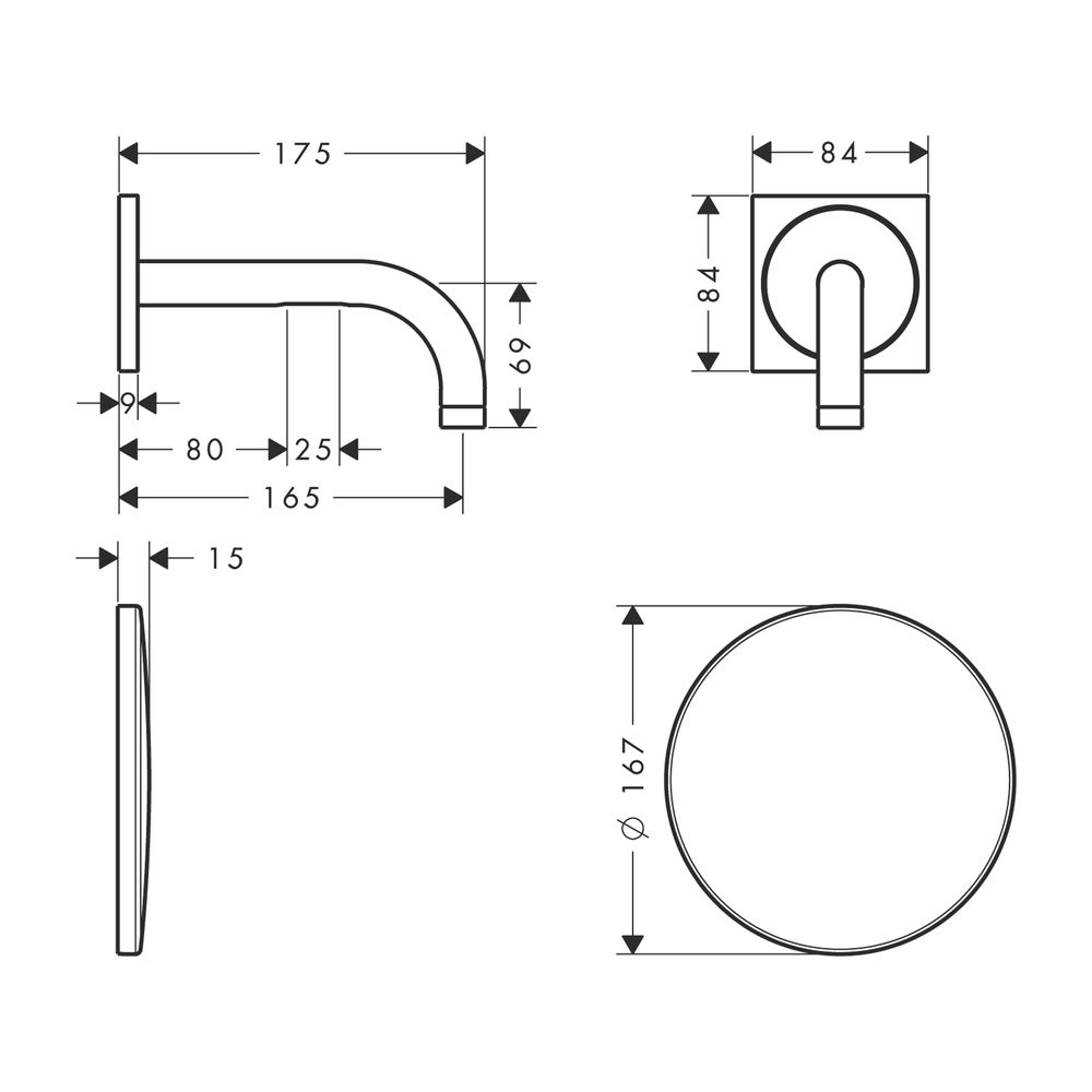 AXOR Waschtischmischer Unterputz Uno 2 Elektronik chrom kurzer Auslauf... AXOR-38119000 4011097677873 (Abb. 2)