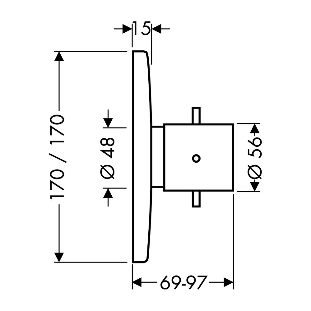 AXOR Thermostatmischer Unterputz Starck X Fertigset chrom... AXOR-10716000 4011097481968 (Abb. 2)