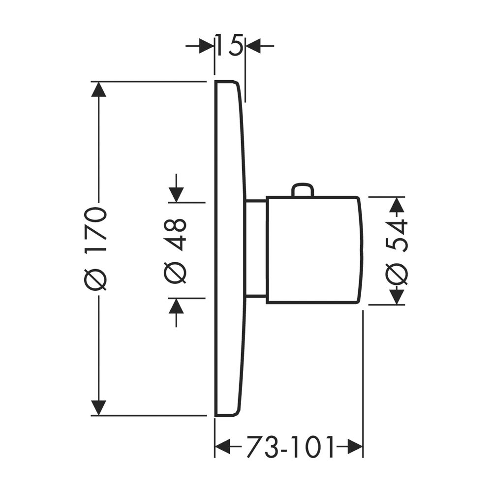 AXOR Thermostatmischer Unterputz Uno High Flow Fertigset chrom... AXOR-38715000 4011097478456 (Abb. 2)