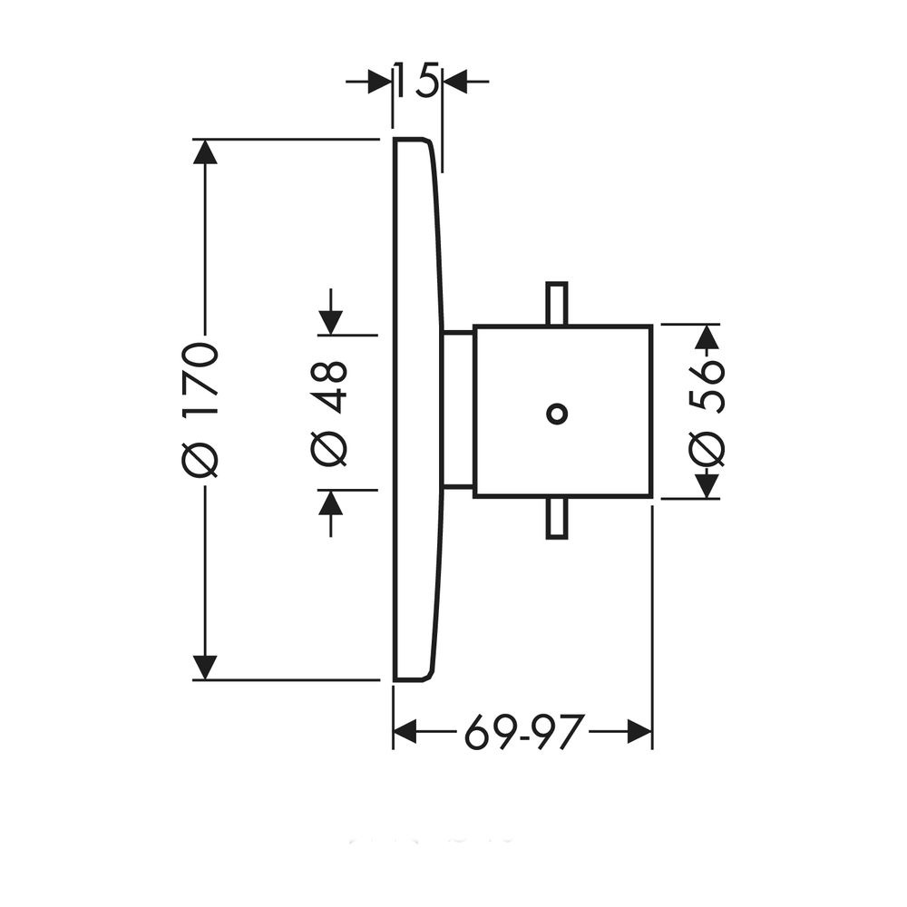 AXOR Thermostatmischer Unterputz Starck Fertigset chrom... AXOR-10710000 4011097338064 (Abb. 2)
