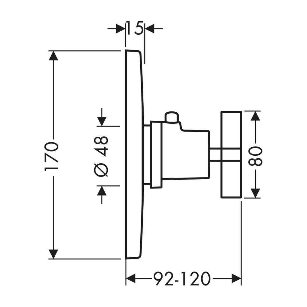 AXOR Thermostat Unterputz Citterio High Flow Fertigset mit Kreuzgriff chrom... AXOR-39716000 4011097478470 (Abb. 2)