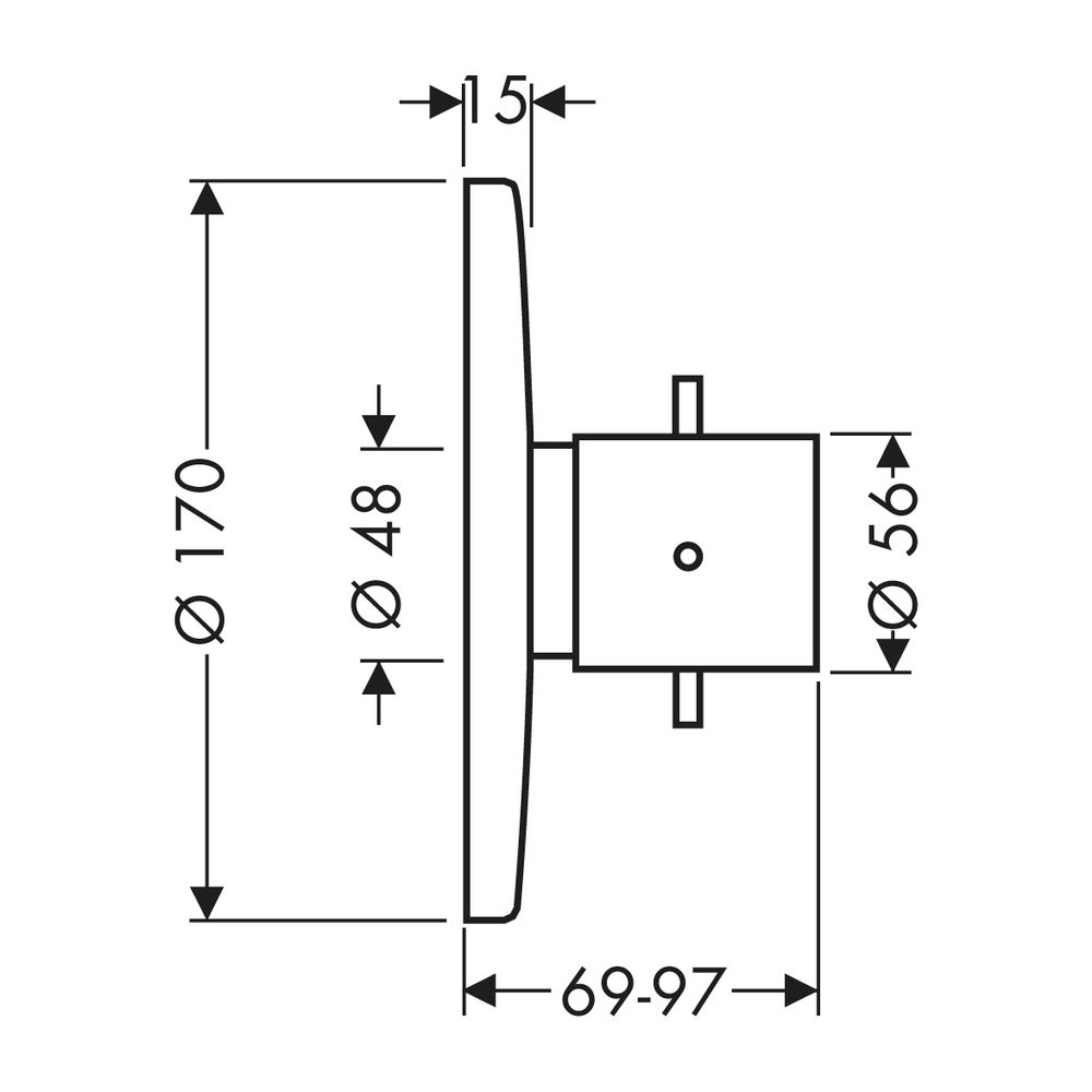 AXOR Thermostatmischer Unterputz Starck High Flow Fertigset chrom... AXOR-10715000 4011097478425 (Abb. 2)