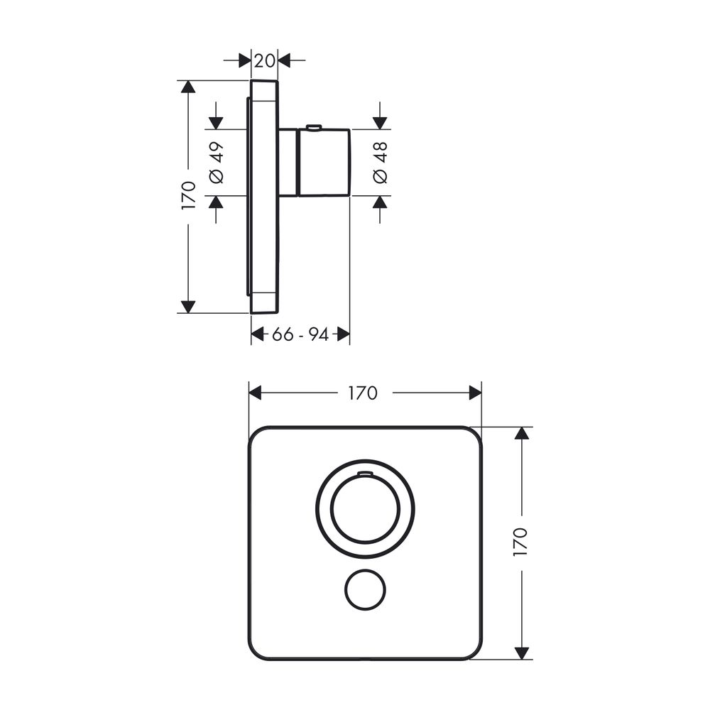 AXOR Thermostat UP ShowerSelect Highflow FS 1 Verbraucher chrom... AXOR-36706000 4011097755533 (Abb. 2)