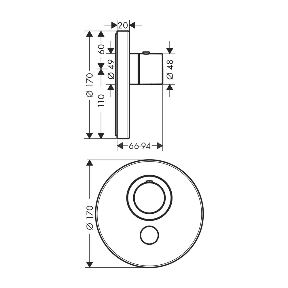 AXOR Thermostat UP ShowerSelect Highflow FS 1 Verbraucher rund chrom... AXOR-36726000 4011097779331 (Abb. 2)
