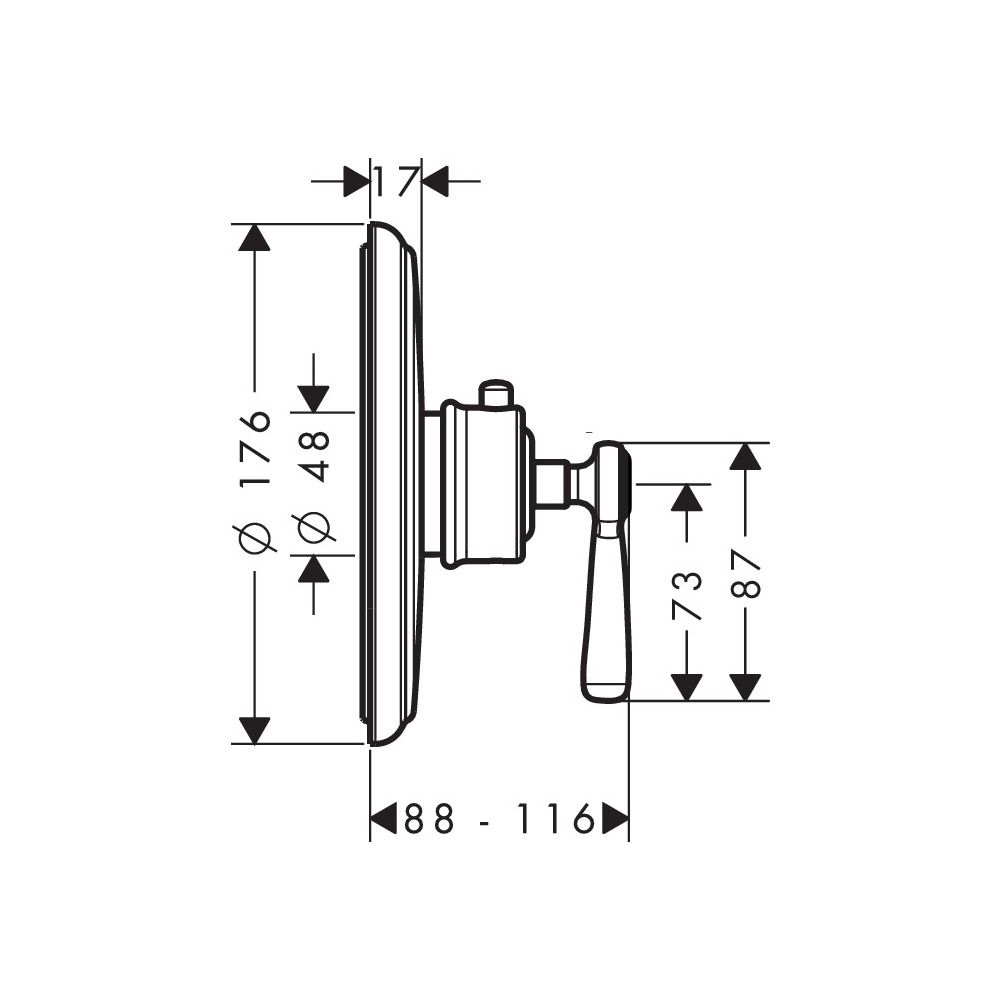 AXOR Thermostat Unterputz Montreux Fertigset Hebelgriff chrom... AXOR-16823000 4011097809687 (Abb. 2)