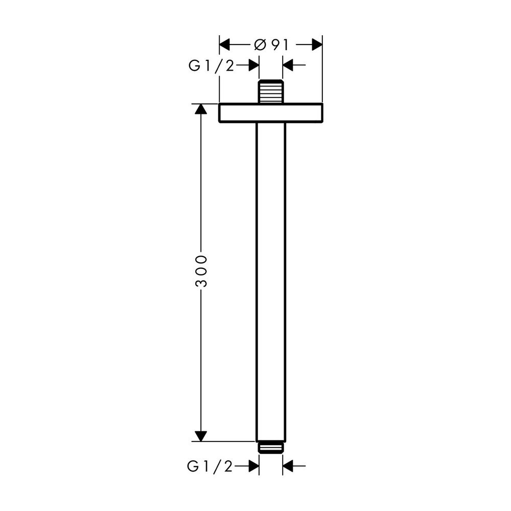 AXOR Decken-Anschlussstück DN15 300mm BN... AXOR-26433820 4059625030035 (Abb. 2)
