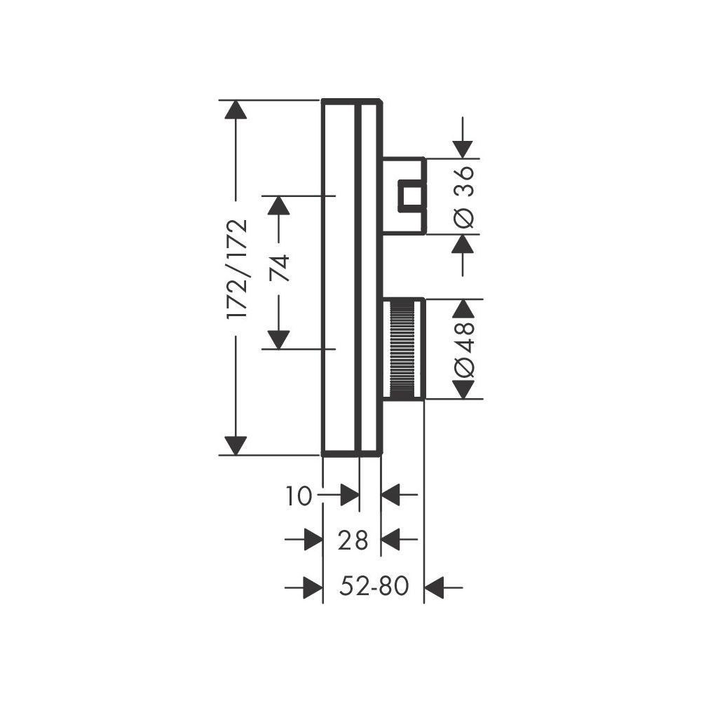 AXOR Thermostat UP Edge Fertigset chrom mit Absperr- und Umstellventil... AXOR-46760000 4059625149065 (Abb. 2)