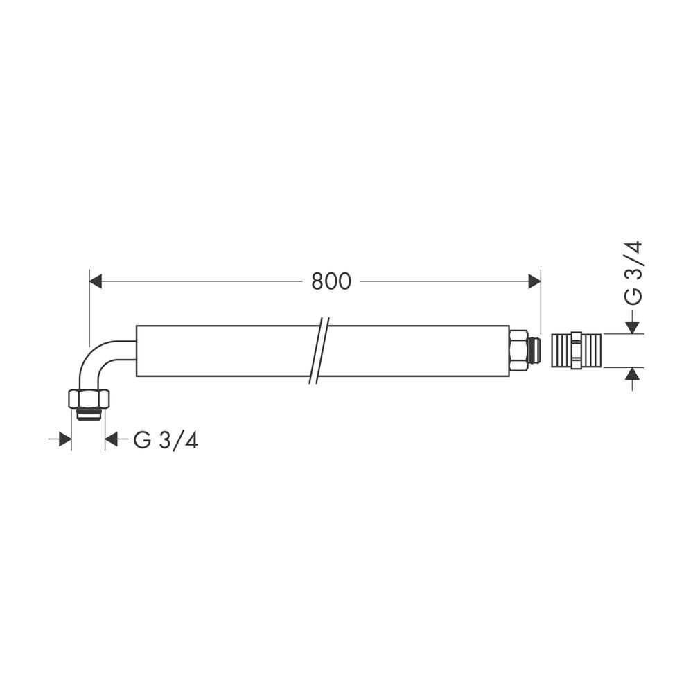 AXOR Anschlussschlauch flexibel 800mm mit Winkelstück... AXOR-58308000 4059625032299 (Abb. 2)