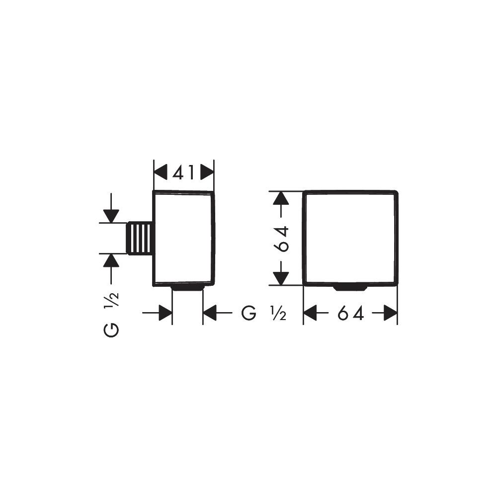 AXOR Schlauchanschluss DN15 Fixfit Square mit Rückflussverhinderer chrom... AXOR-36732000 4059625031919 (Abb. 2)