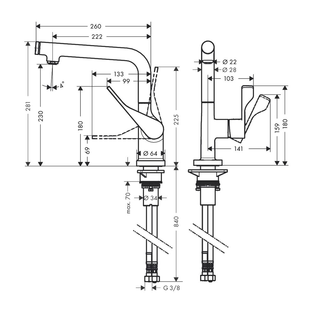 AXOR Spültischmischer Select Citterio edelstahl-optik... AXOR-39860800 4011097783284 (Abb. 2)