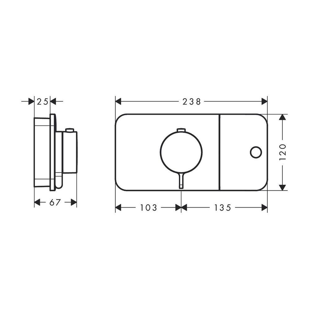 AXOR Thermostat UP One Fertigset 1 Verbraucher chrom... AXOR-45711000 4011097788999 (Abb. 2)