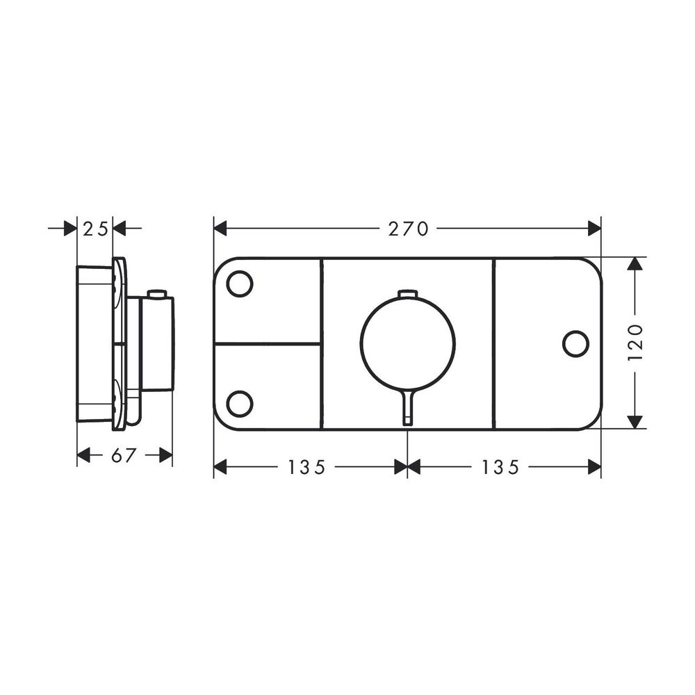 AXOR Thermostat UP One Fertigset 3 Verbraucher chrom... AXOR-45713000 4011097788975 (Abb. 2)