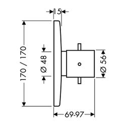 AXOR Thermostatmischer Unterputz Starck X Fertigset chrom... AXOR-10716000 4011097481968 (Abb. 1)