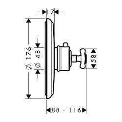 AXOR Thermostat Unterputz Montreux High Flow Fertigset chrom... AXOR-16815000 4011097515779 (Abb. 1)