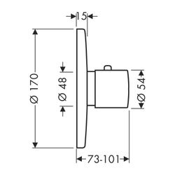 AXOR Thermostatmischer Unterputz Uno High Flow Fertigset chrom... AXOR-38715000 4011097478456 (Abb. 1)
