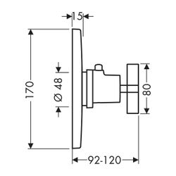 AXOR Thermostat Unterputz Citterio High Flow Fertigset mit Kreuzgriff chrom... AXOR-39716000 4011097478470 (Abb. 1)