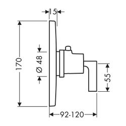 AXOR Thermostat Unterputz Citterio Hight Flow Fertigset chrom mit Hebelgriffe... AXOR-39711000 4011097478388 (Abb. 1)