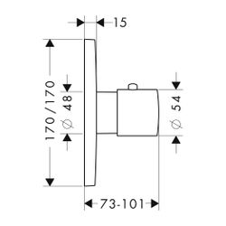 AXOR Thermostat Unterputz Citterio M Hight Flow Fertigset chrom mit Hebelgriffe... AXOR-34716000 4011097559551 (Abb. 1)
