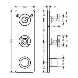 AXOR Thermostatmodul Unterputz Citterio E Fertigset 2 Verbraucher chrom... AXOR-36703000 4011097755564 (Abb. 1)