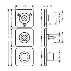 AXOR Thermostatmodul Unterputz Citterio E Fertigset 3 Verbraucher chrom... AXOR-36704000 4011097755557 (Abb. 1)