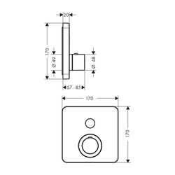 AXOR Thermostat UP ShowerSelect Fertigset 1 Verbraucher chrom... AXOR-36705000 4011097755540 (Abb. 1)
