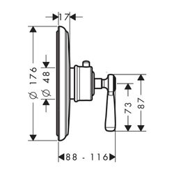 AXOR Thermostat Unterputz Montreux Fertigset Hebelgriff chrom... AXOR-16823000 4011097809687 (Abb. 1)