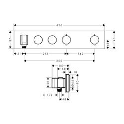 AXOR Thermostatmodul Unterputz Select Fertigset 2 Verbraucher chrom... AXOR-18355000 4059625032879 (Abb. 1)