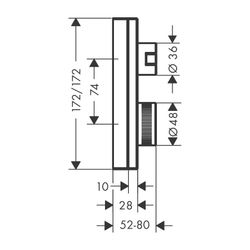 AXOR Thermostat Unterputz Edge Fertigset chrom mit Absperrventil... AXOR-46750000 4059625149089 (Abb. 1)