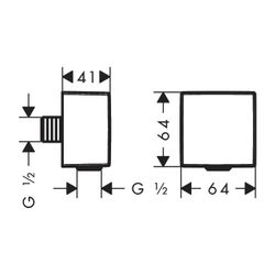AXOR Schlauchanschluss DN15 Fixfit Square mit Rückflussverhinderer chrom... AXOR-36732000 4059625031919 (Abb. 1)