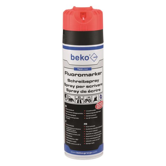 beko  Schreibspray TecLine Fluoromarker, 500ml, Leuchtrot