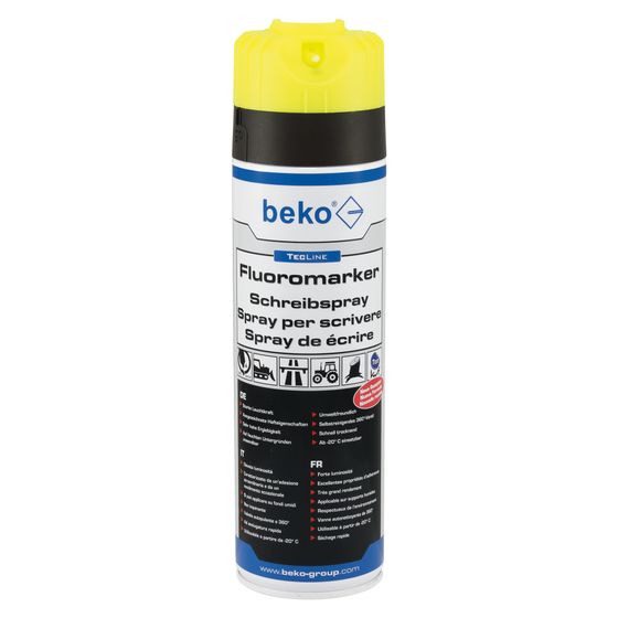 beko  Schreibspray TecLine Fluoromarker 29429500, 500ml, Leuchtgelb